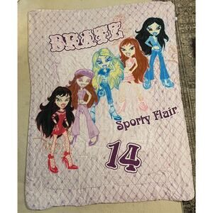 Vintage Bratz Dolls Sporty Flair Glam 80" Twin Bedspread Comforter Blanket Y2K